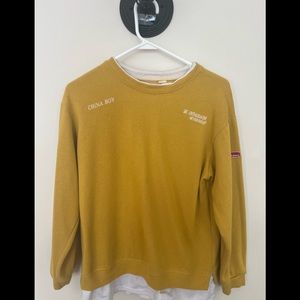 Yellow Crewneck Tee Streetwear (Size M)